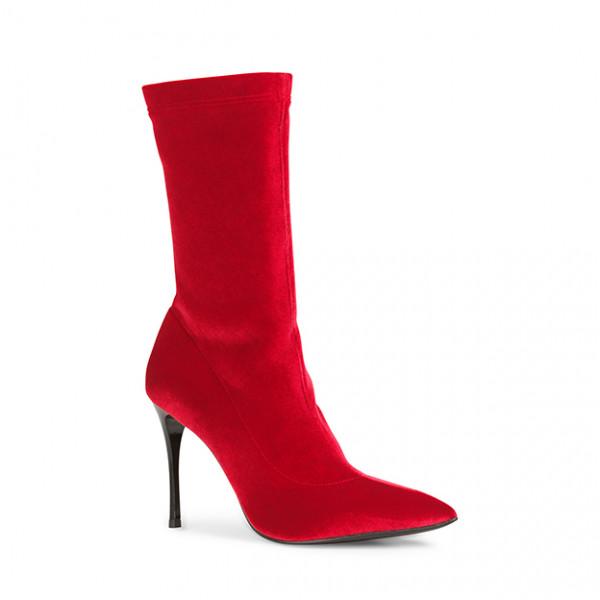 Rosso Velour Boots 90508B_Rosso - 3