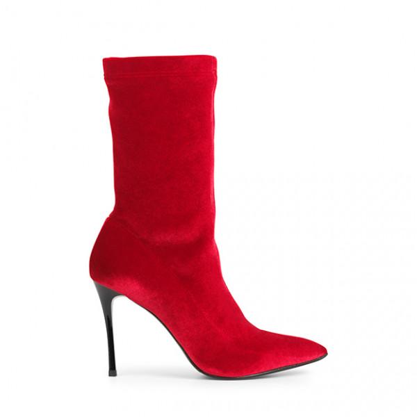 Rosso Velour Boots 90508B_Rosso - 1