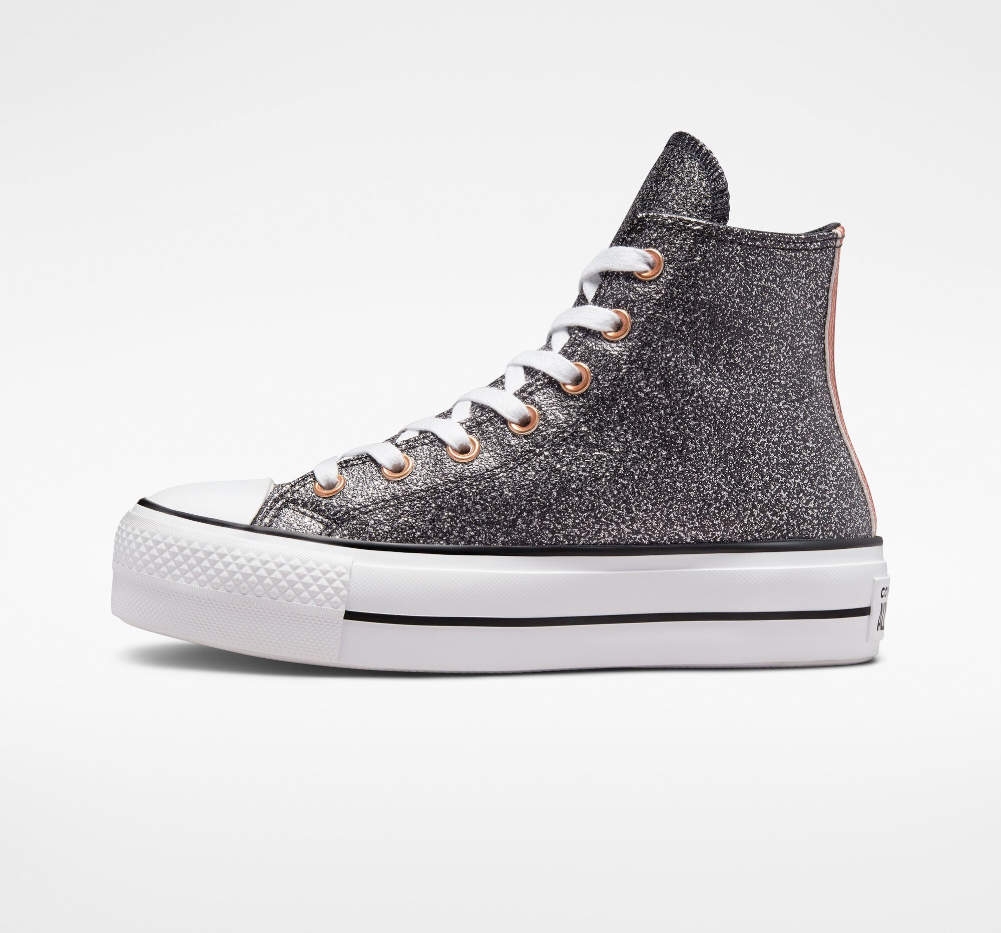 Chuck Taylor All Star Lift Platform Metallic Glitter Black A01301C - 6