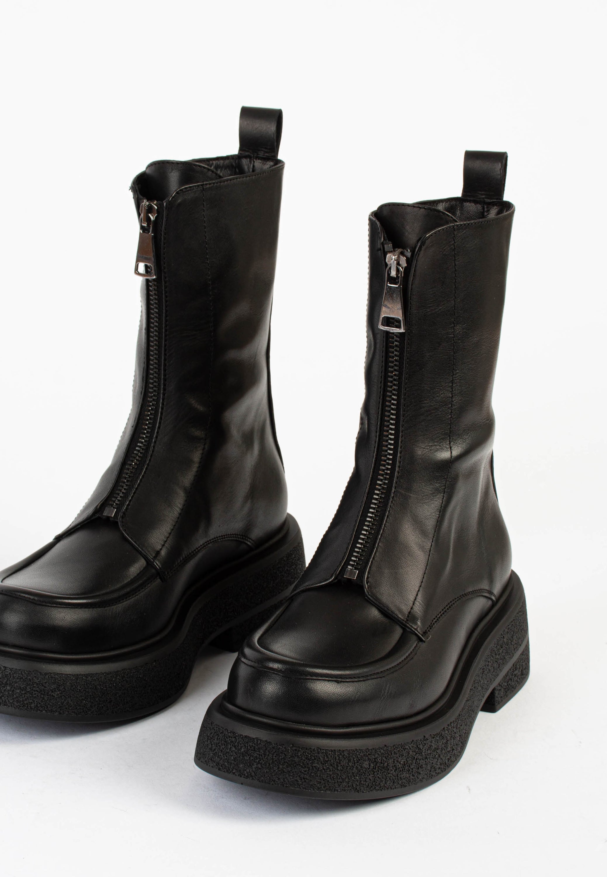 Abigail Black Front Zip Ankle Boots ABIGAIL-BLACK - 3