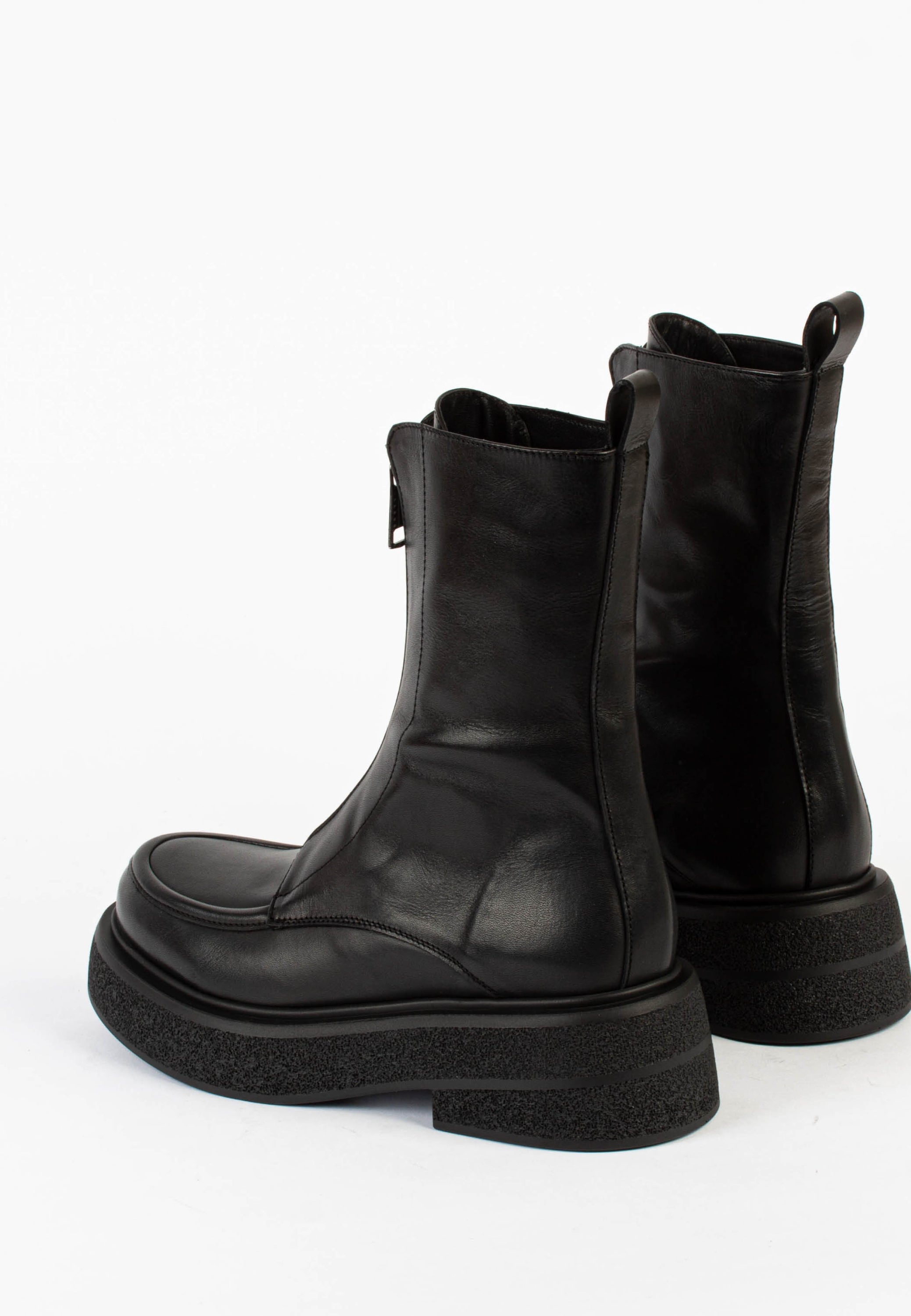 Abigail Black Front Zip Ankle Boots ABIGAIL-BLACK - 5