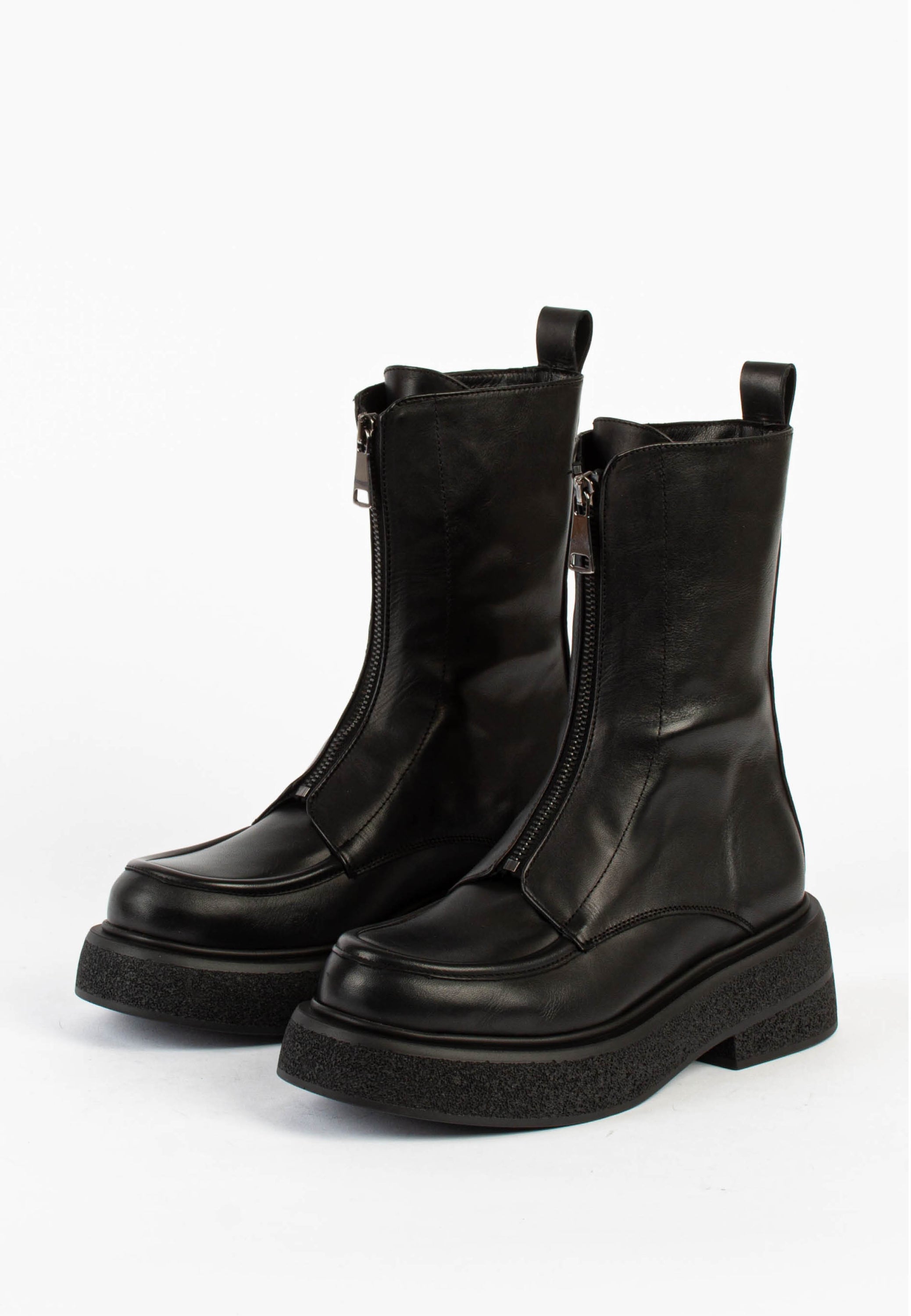 Abigail Black Front Zip Ankle Boots ABIGAIL-BLACK - 2