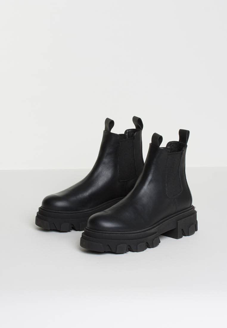 Asta Black Leather Ankle Boots Ellablack1 - 2