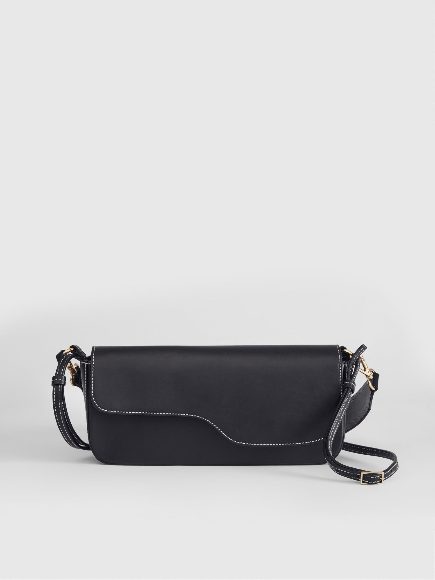 Ercolano Black Leather Shoulder Bag 112113 - 1