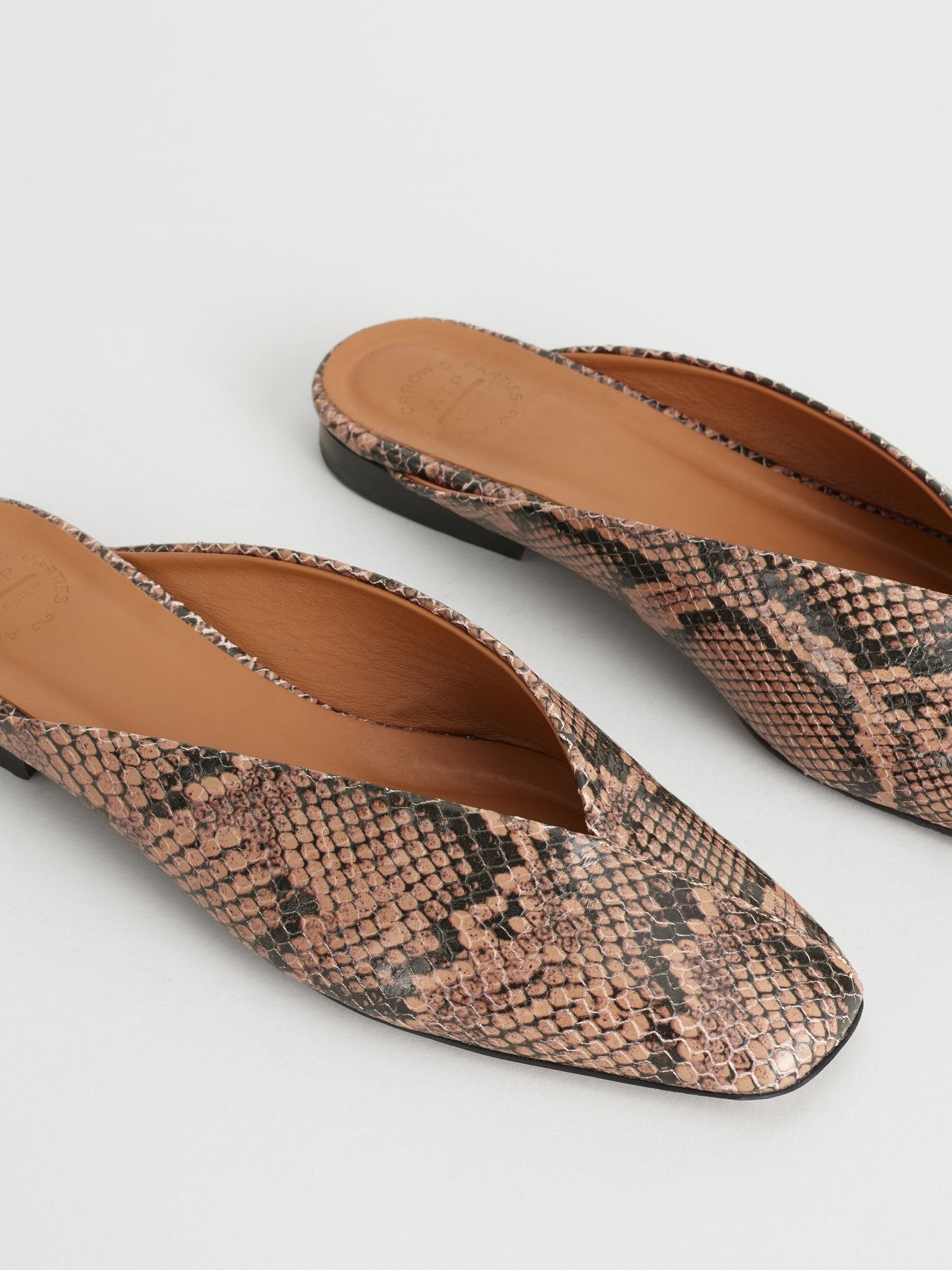 Arnesano Brown Printed Snake Flats 110844 - 2