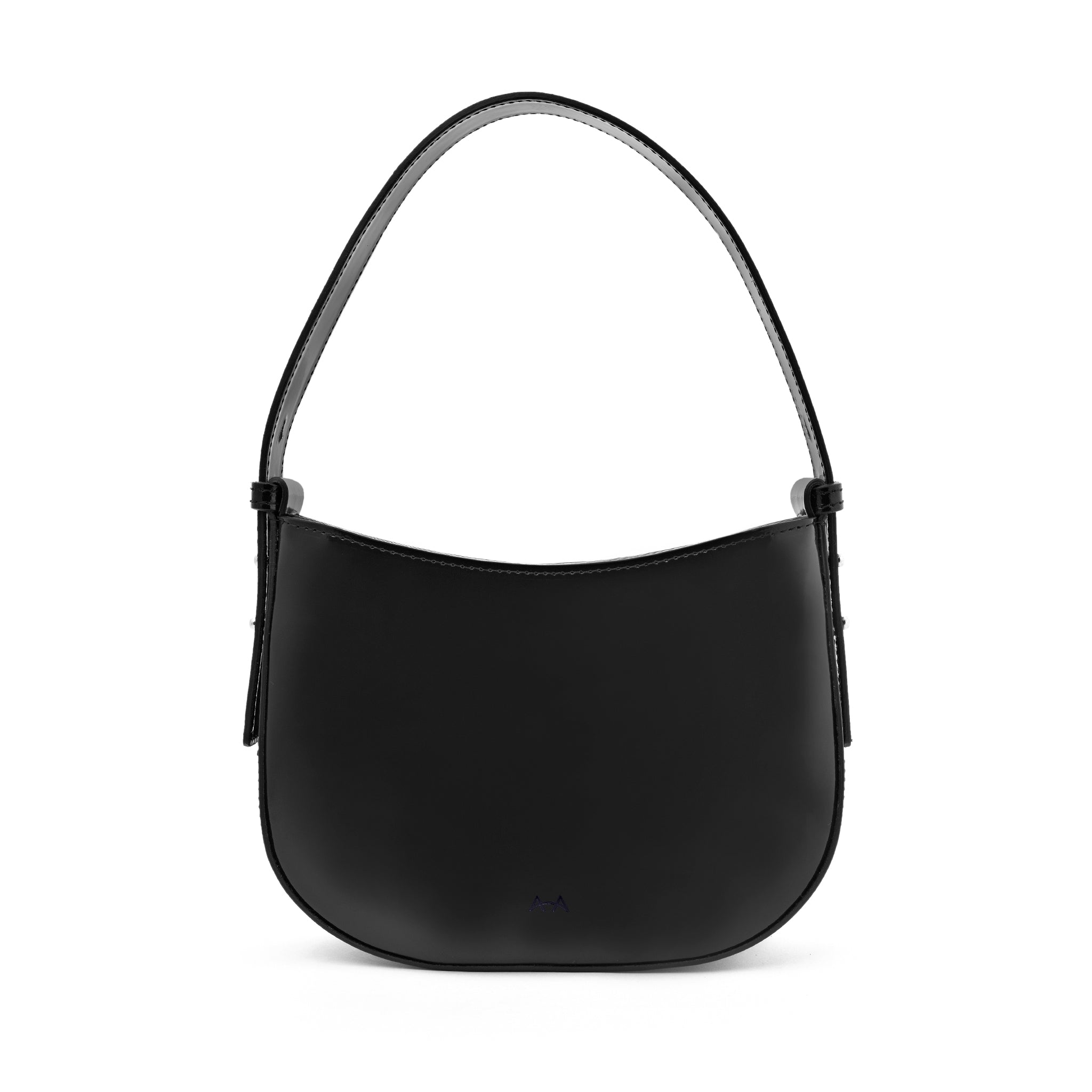 Mio Black Semi Patent Leather Shoulder Bag CL10678 NERO - 1