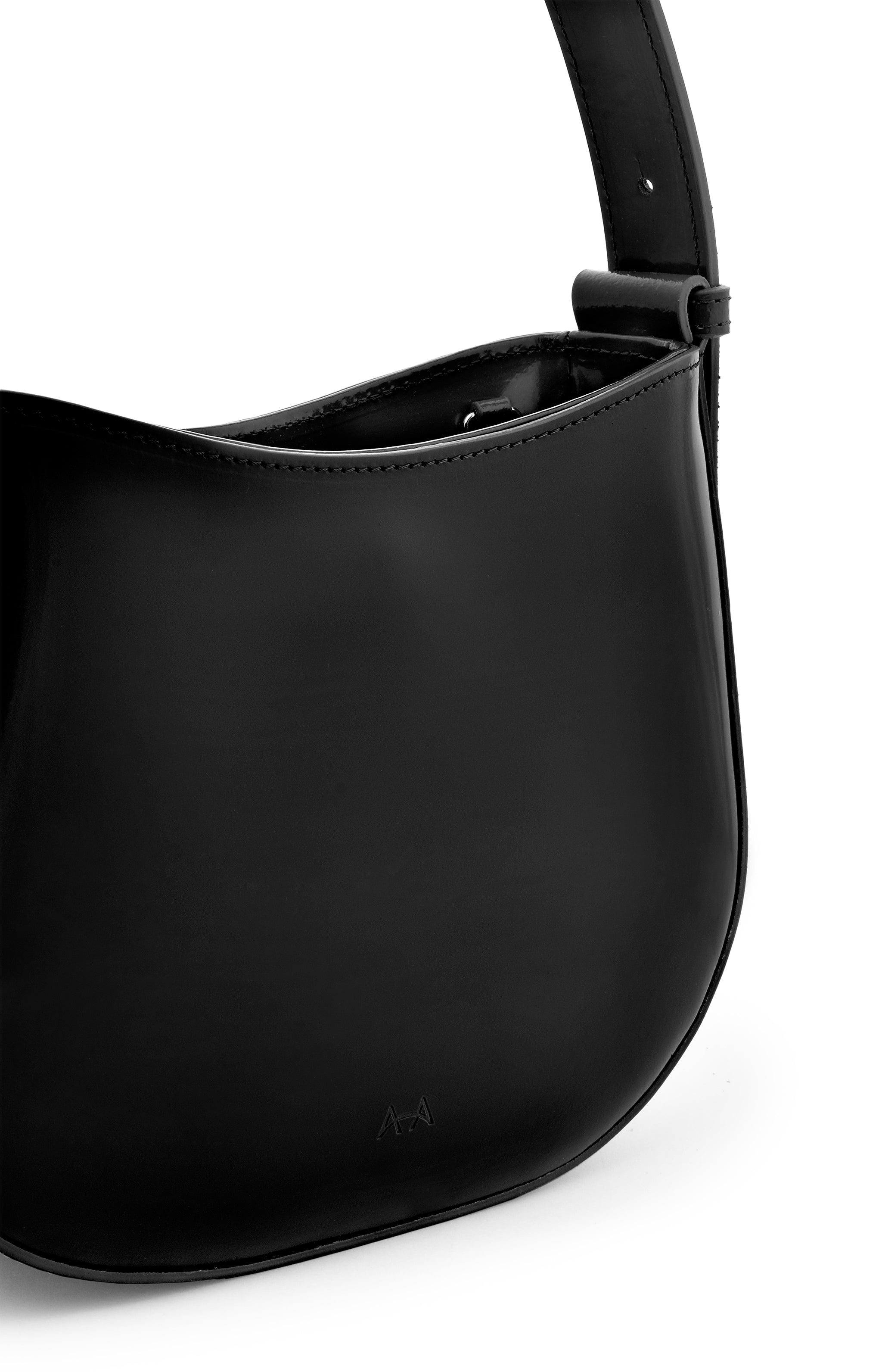 Mio Black Semi Patent Leather Shoulder Bag CL10678 NERO - 4