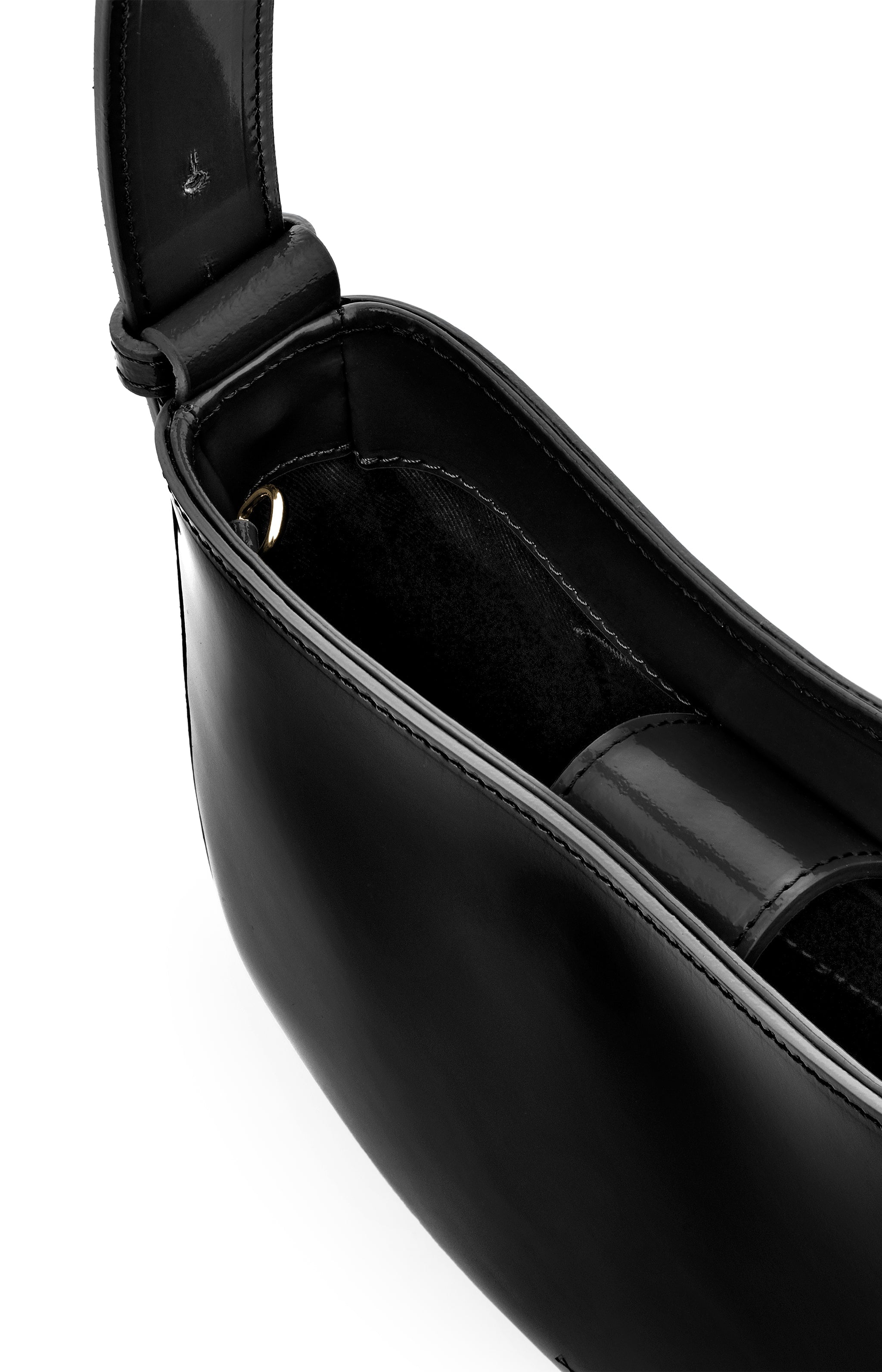 Mio Black Semi Patent Leather Shoulder Bag CL10678 NERO - 5