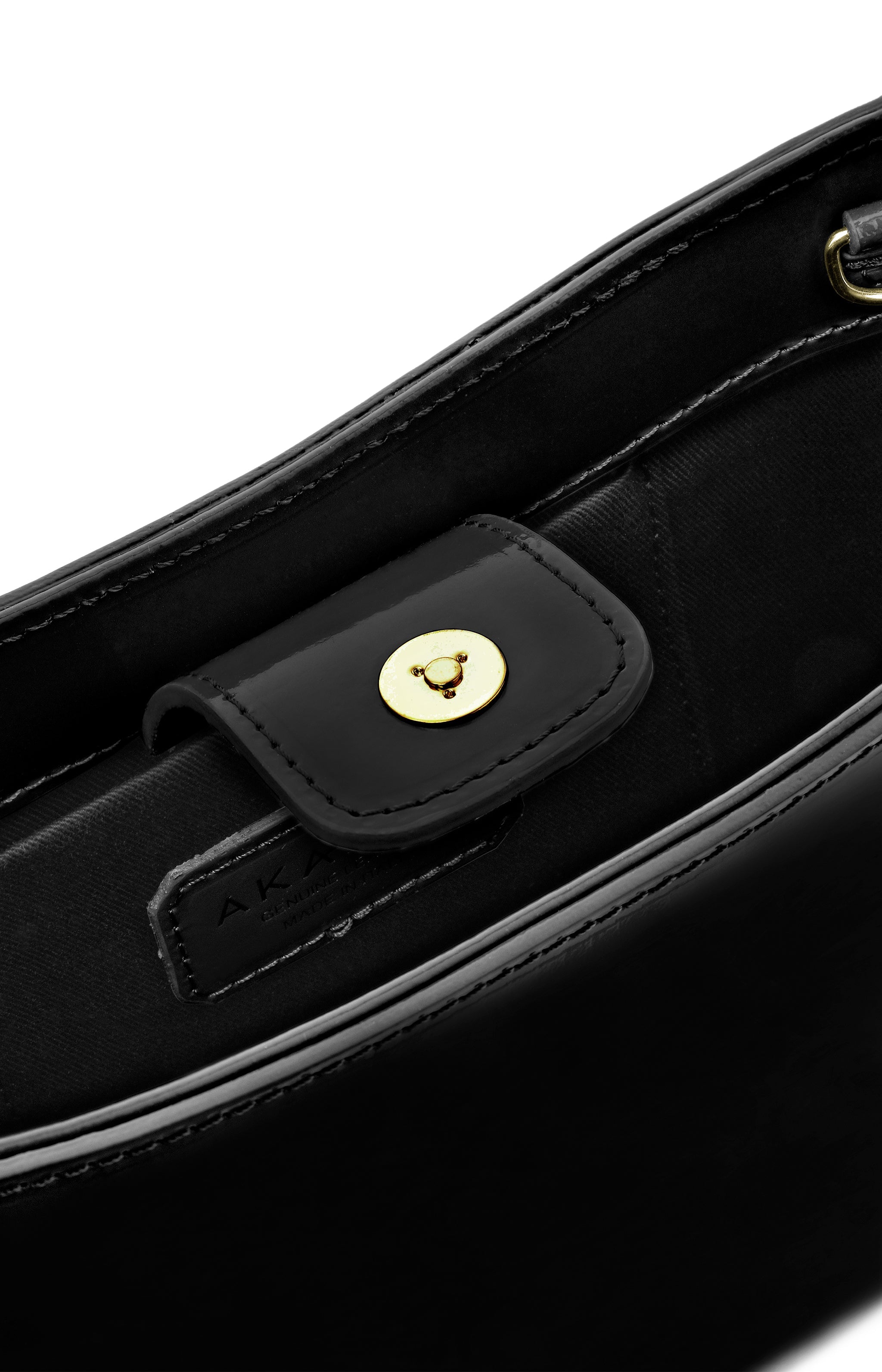Mio Black Semi Patent Leather Shoulder Bag CL10678 NERO - 6
