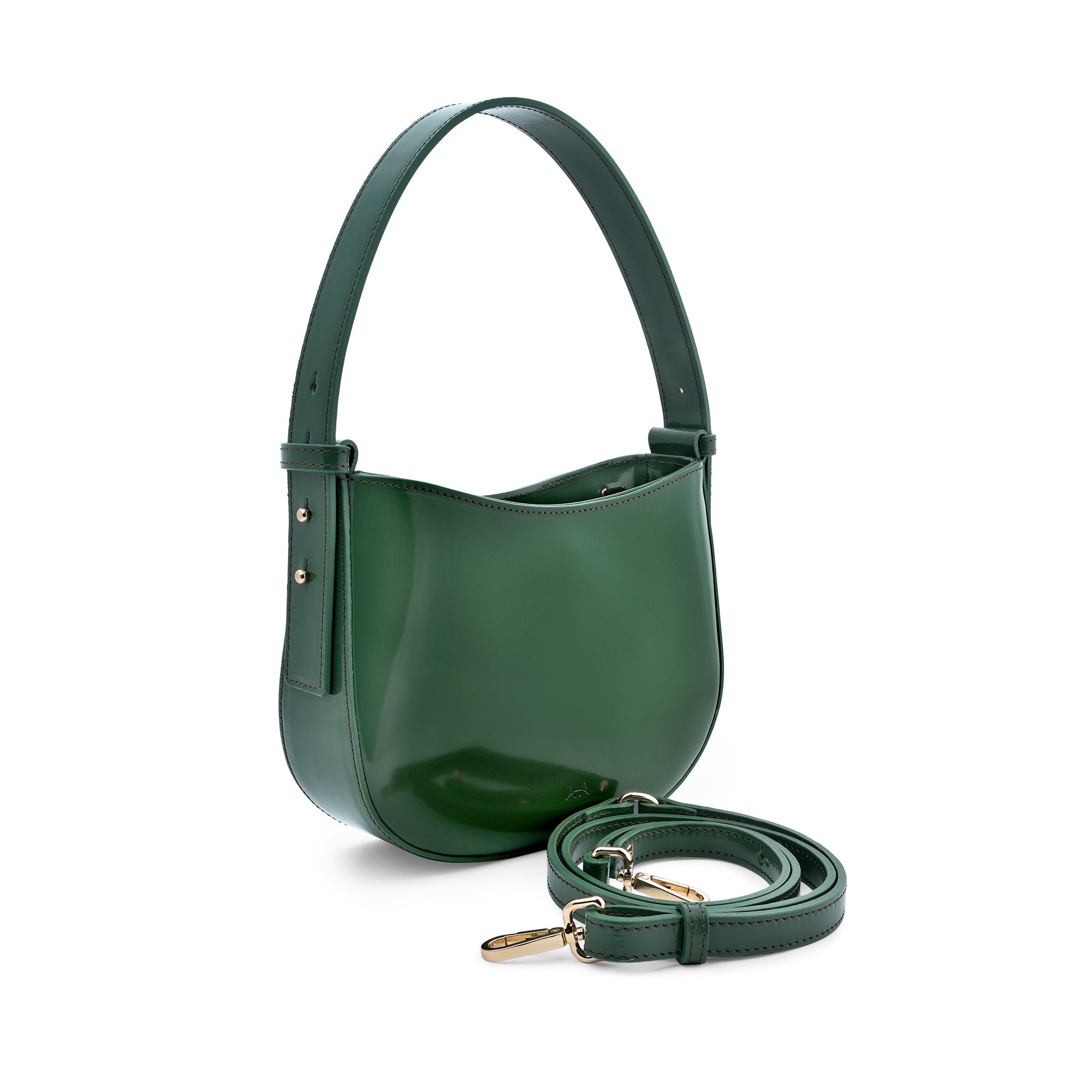 Mio Green Semi Patent Leather Shoulder Bag CL10678 BOTTIGLIA - 8