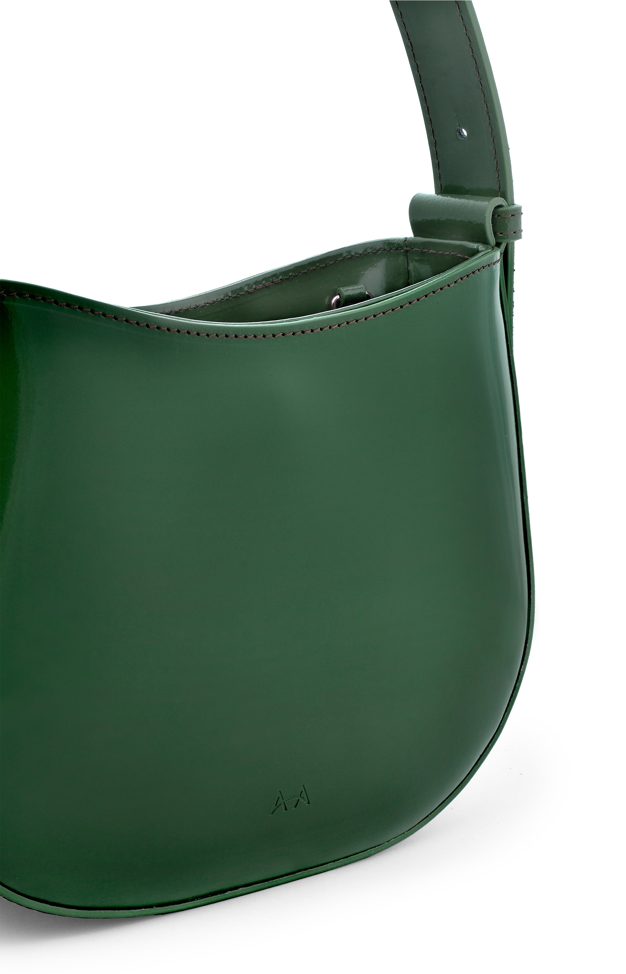 Mio Green Semi Patent Leather Shoulder Bag CL10678 BOTTIGLIA - 5