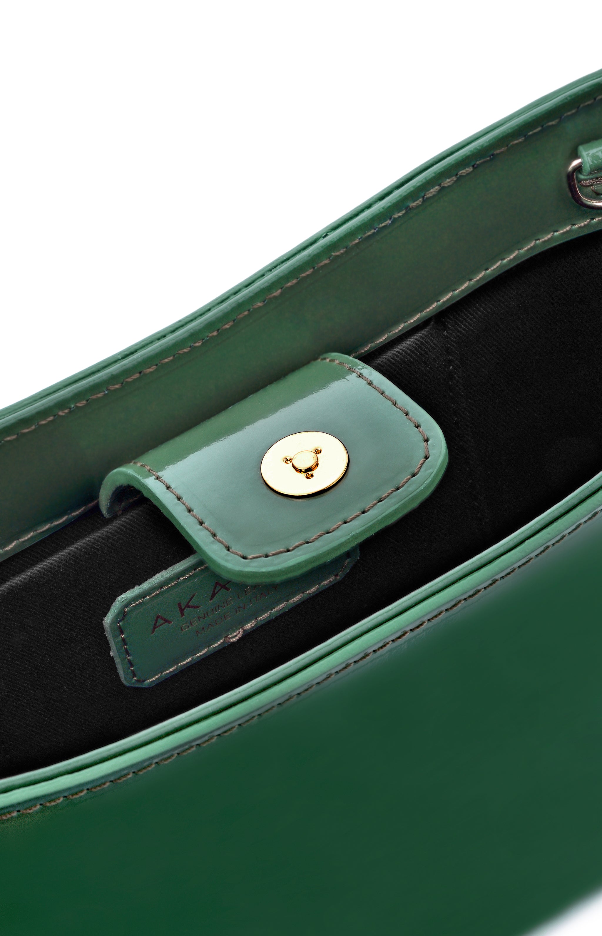 Mio Green Semi Patent Leather Shoulder Bag CL10678 BOTTIGLIA - 7