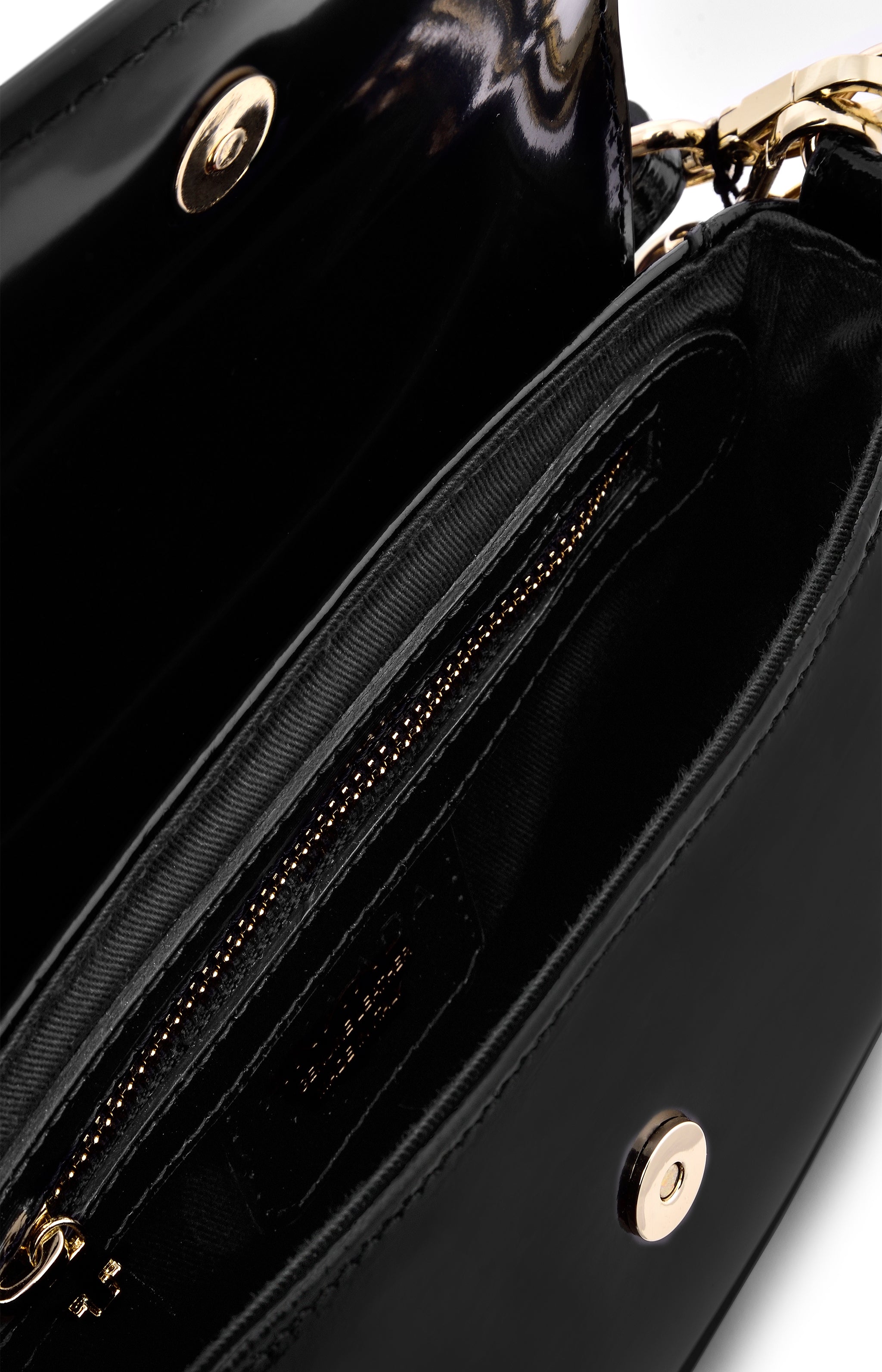 Ena Black Semi Patent Leather Shoulder Bag CL10534 NERO - 12