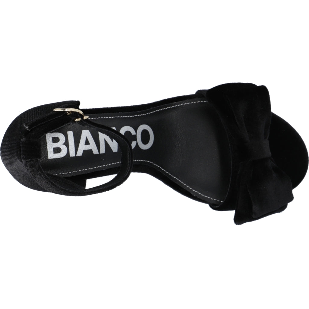 Bianco BIAADORE Bow Sandal Velvet Ankel strap Black