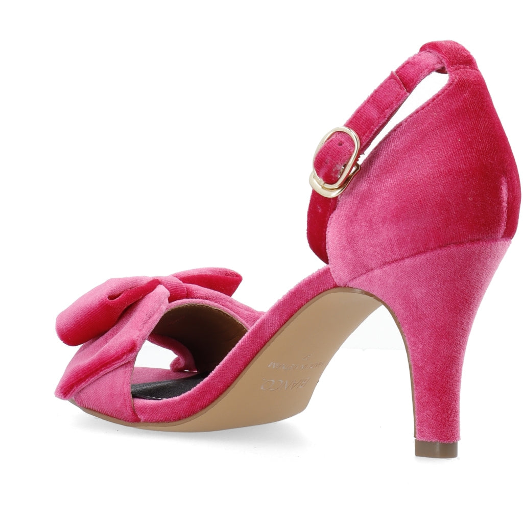 Bianco BIAADORE Bow Sandal Velvet Ankel strap Hot Pink