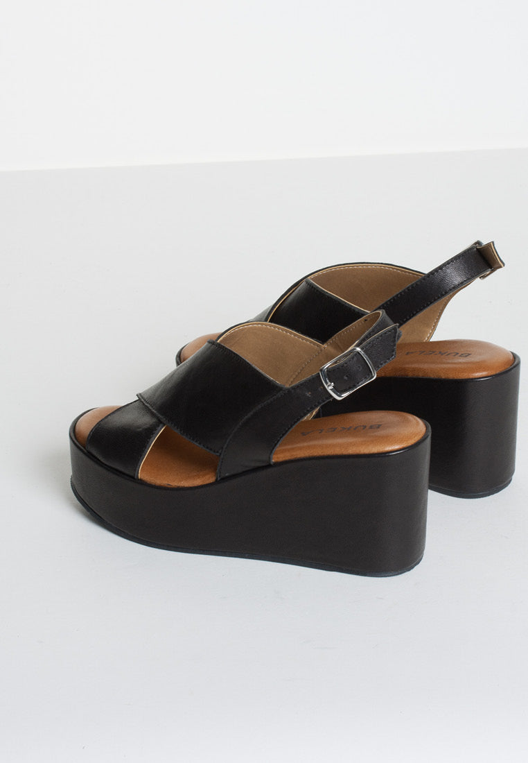 Bianca Black Leather Platfrom Sandals BIANCA-BLACK - 4