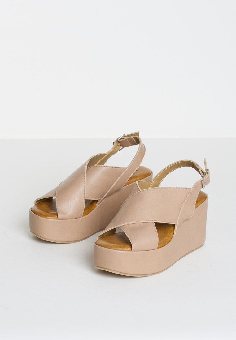 Bianca Nude Leather Platform Sandals BIANCA-NUDE - 4