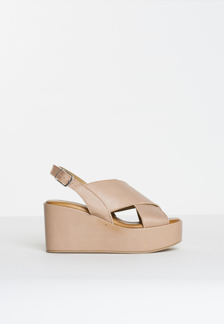 Bianca Nude Leather Platform Sandals BIANCA-NUDE - 8