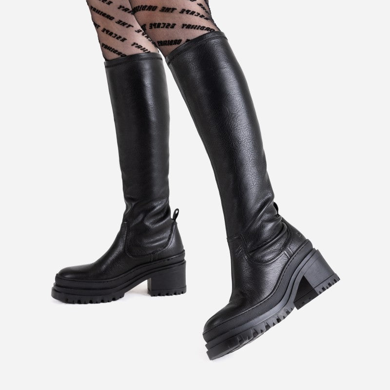 Lyssa Black Stretch High Boots 14268-G-01 - 6
