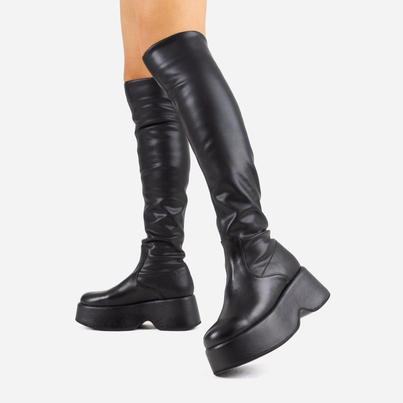 Tizzy Black Stretch High Boots 14265-A-01 - 2