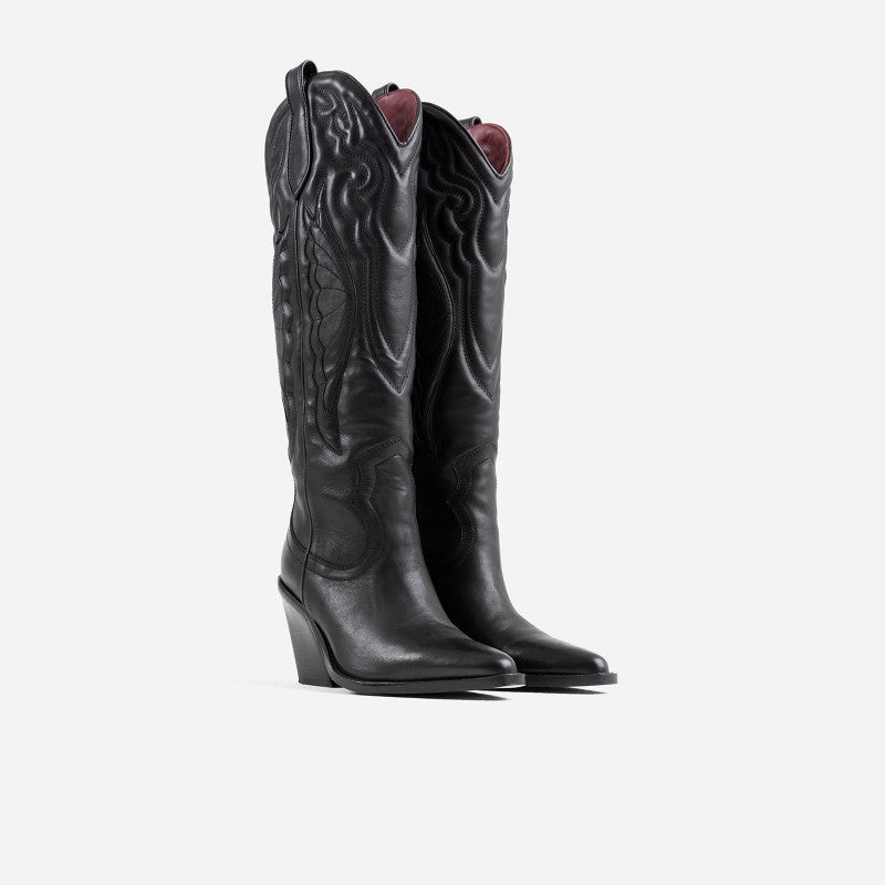 New Kole Black High Western Boots 14177-E-01 - 3