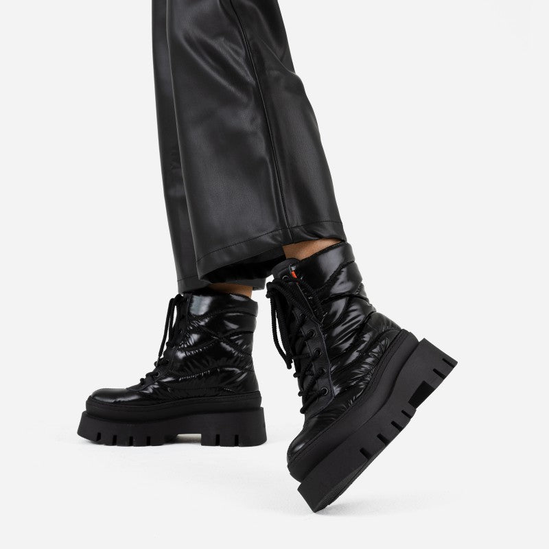 Evi Ann Laces Black Chunky Boots 47464-P-01 -6