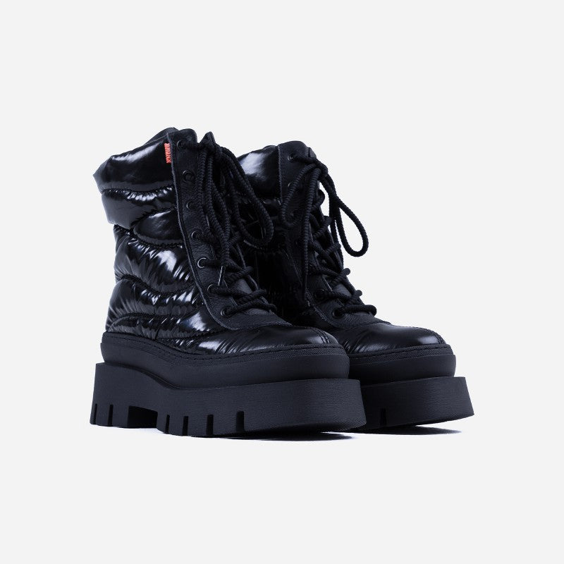 Evi Ann Laces Black Chunky Boots 47464-P-01 -2