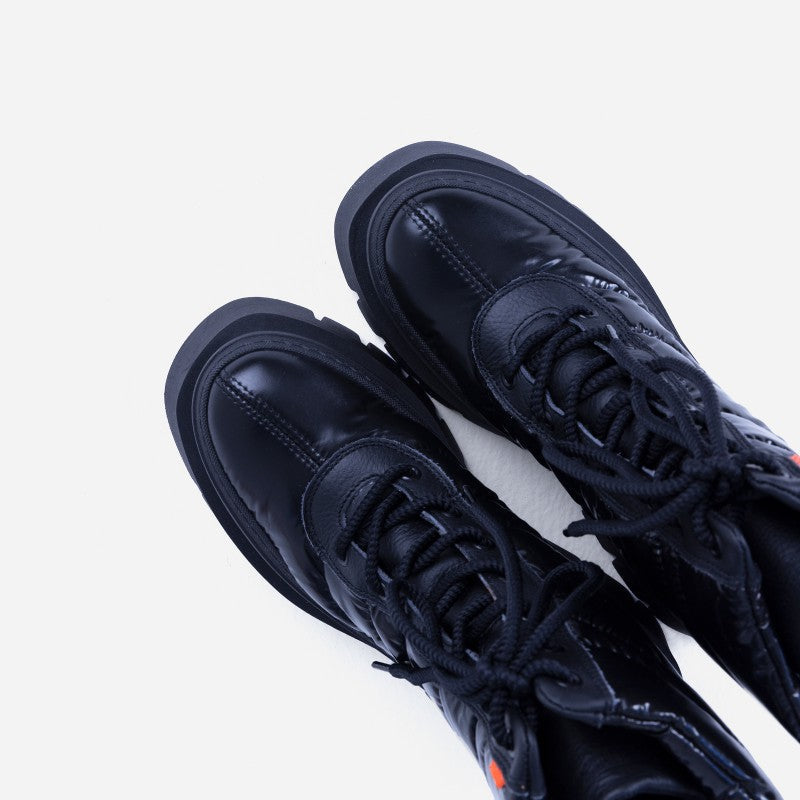 Evi Ann Laces Black Chunky Boots 47464-P-01 -4