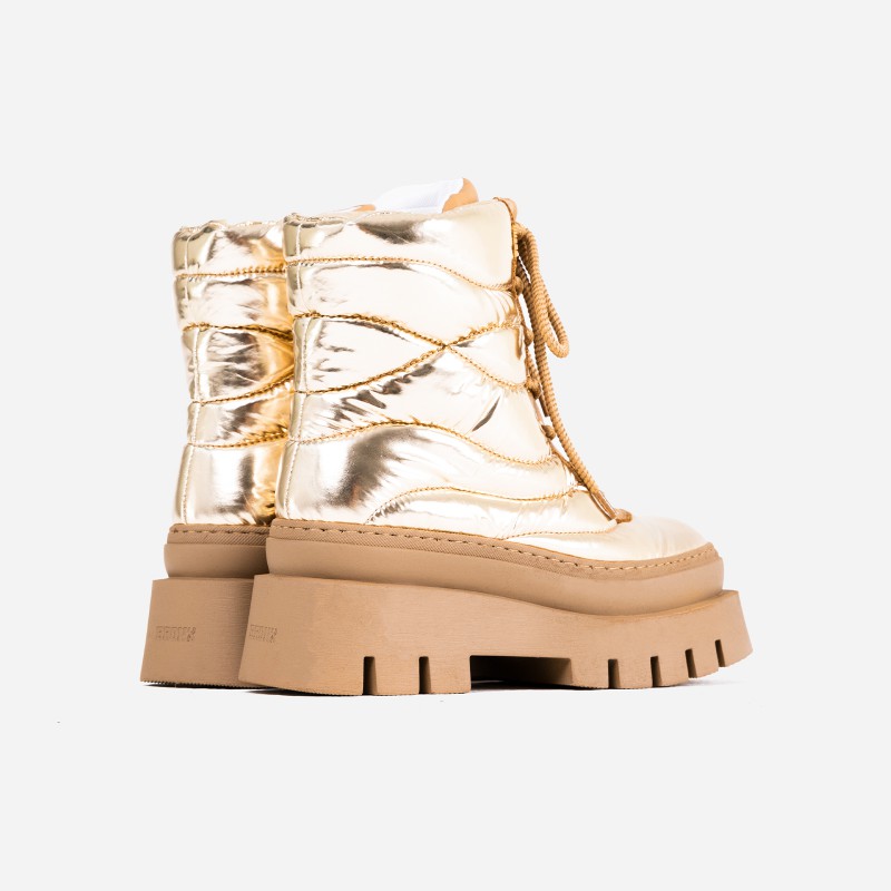 Evi Ann Laces Champagne Chunky Boots 47464-P-3673 - 3