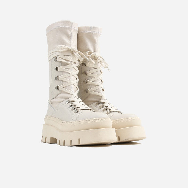 Evi Ann Creme White Biker Boots 47425-G-3619 - 2