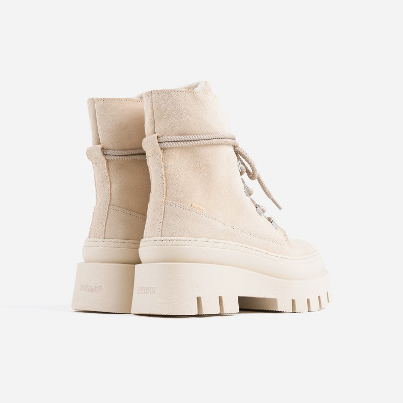Evi Ann Creme White Suede Chunky Boots 47428-C-3619 - 4
