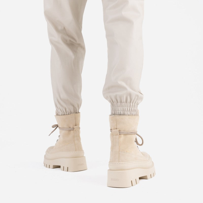 Evi Ann Creme White Suede Chunky Boots 47428-C-3619 - 7