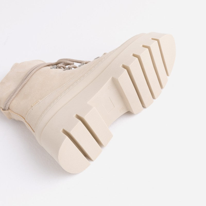 Evi Ann Creme White Suede Chunky Boots 47428-C-3619 - 6