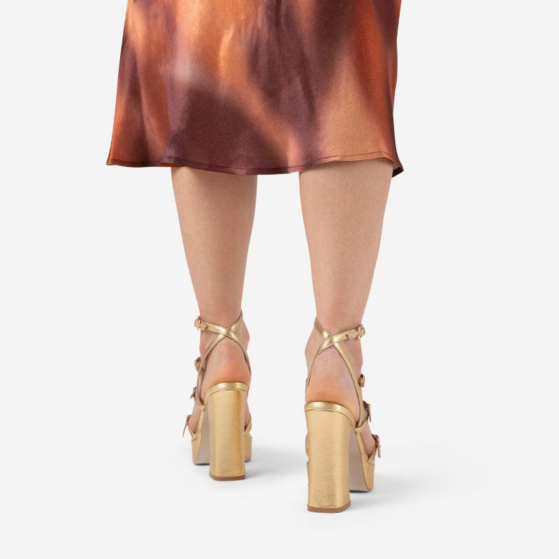 New Spice Gold Platform Heels 84950-M-103 - 7