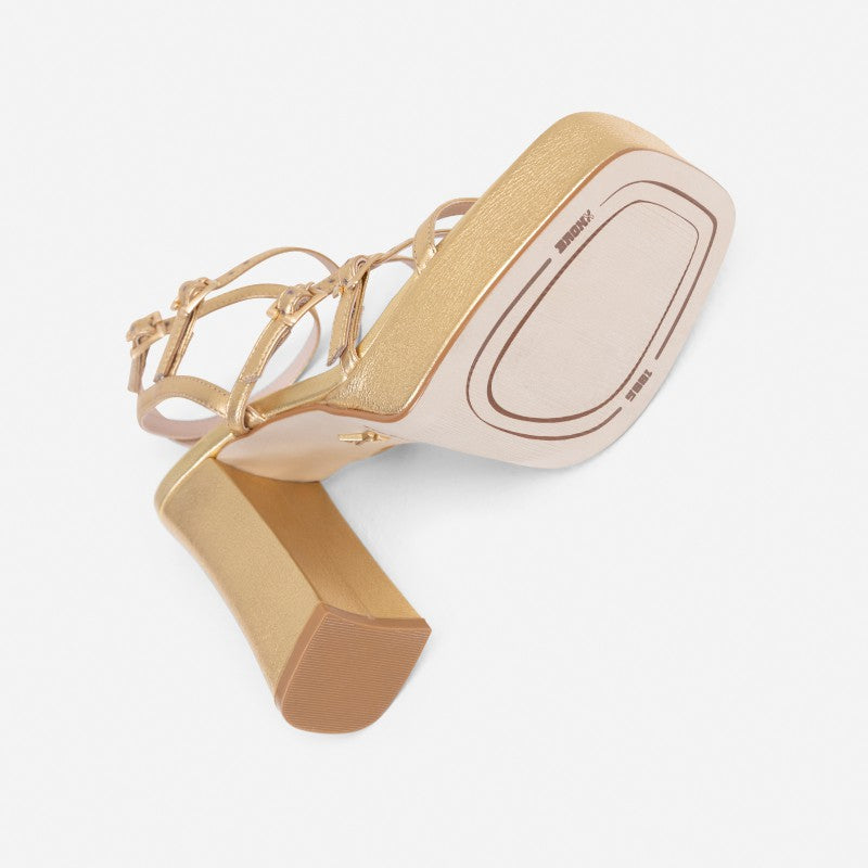 New Spice Gold Platform Heels 84950-M-103 - 6