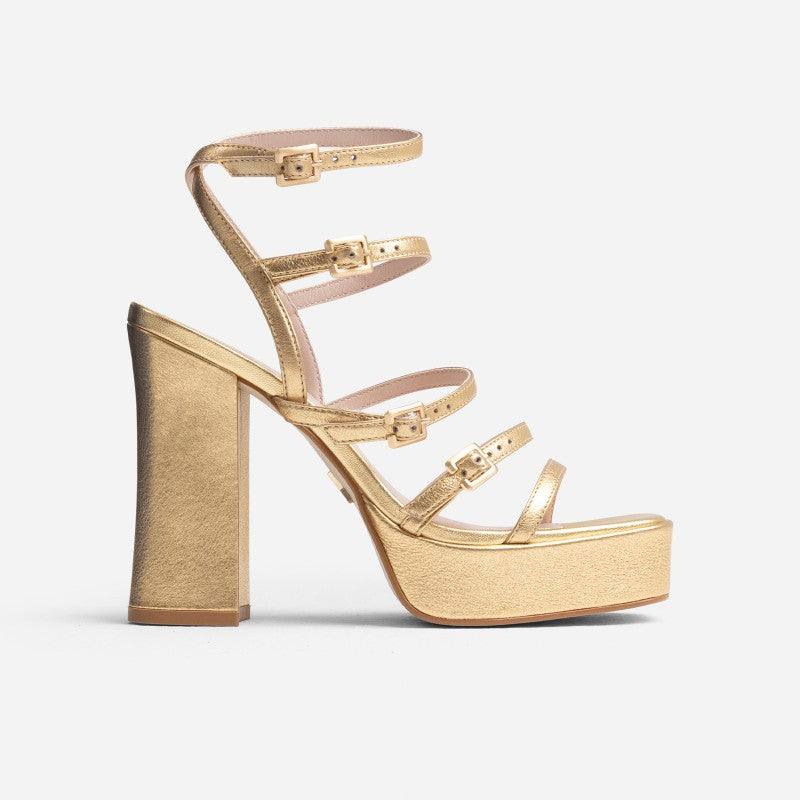 New Spice Gold Platform Heels 84950-M-103 - 8