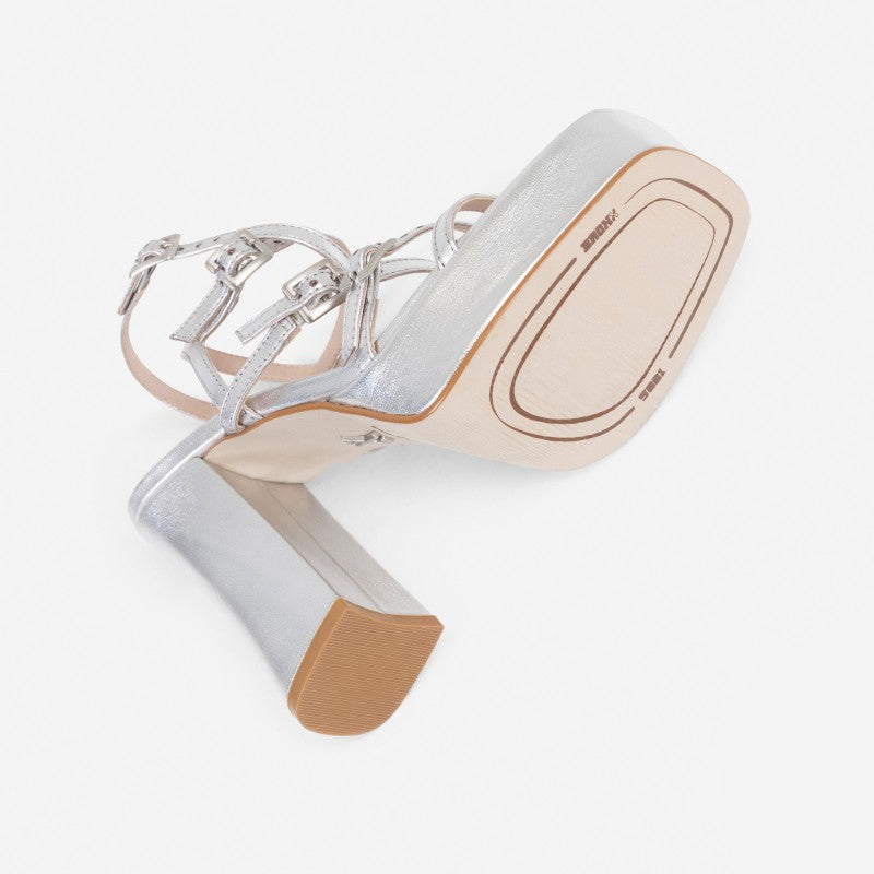 New Spice Silver Platform Heels 84950-M-100 - 6