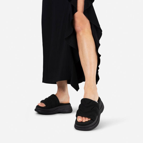 Bronx Brute Black Chunky Slides