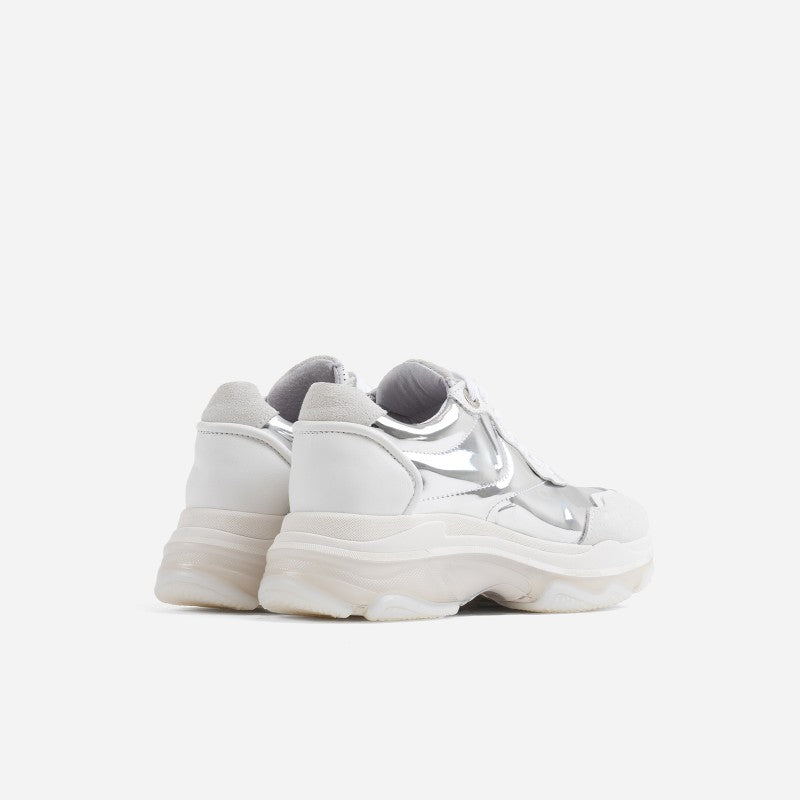 Baisley Silver White Chunky Sneakers 66456-M-917 - 4