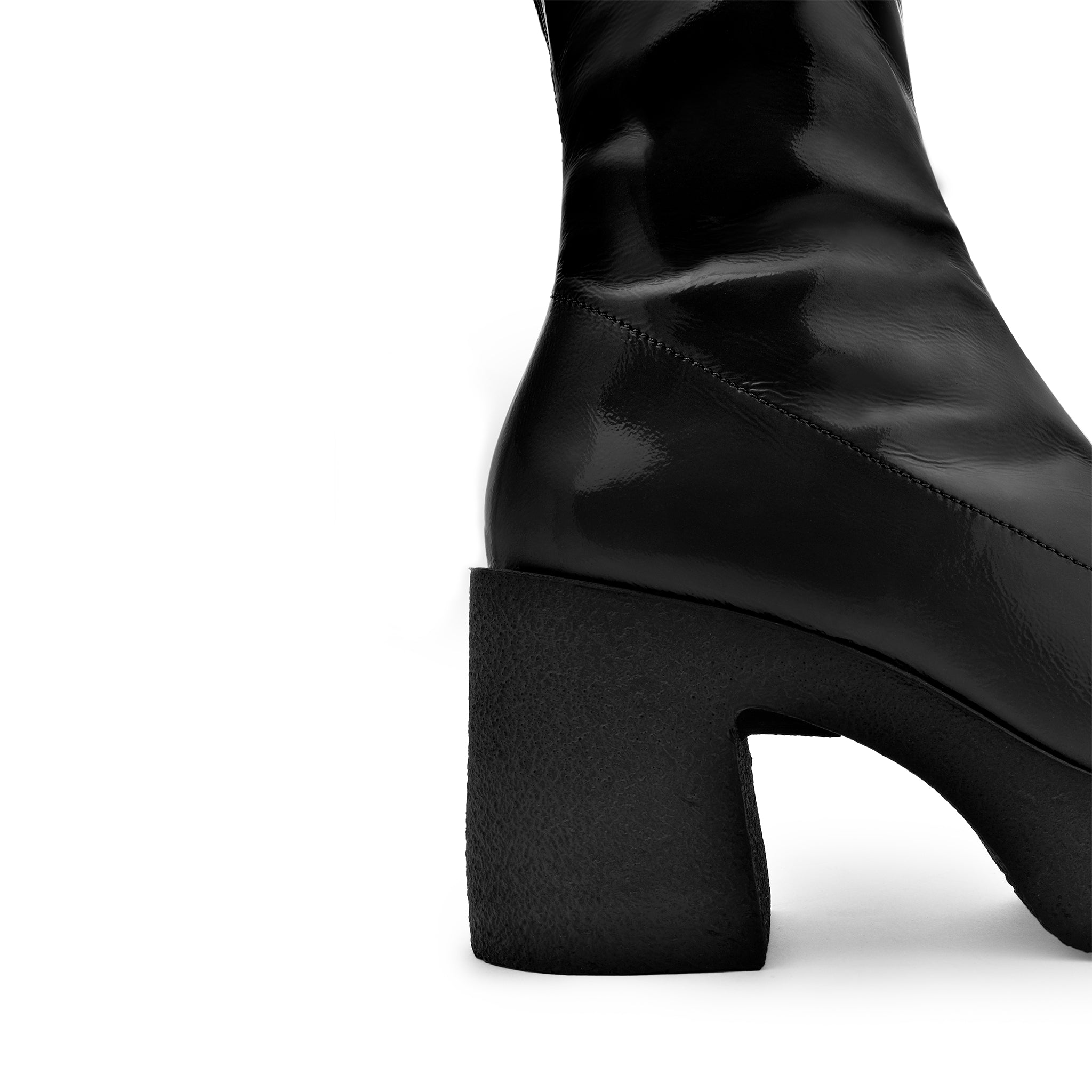 Umi Black Stretch Patent Chunky Ankle Boots 20077-02-12 - 11