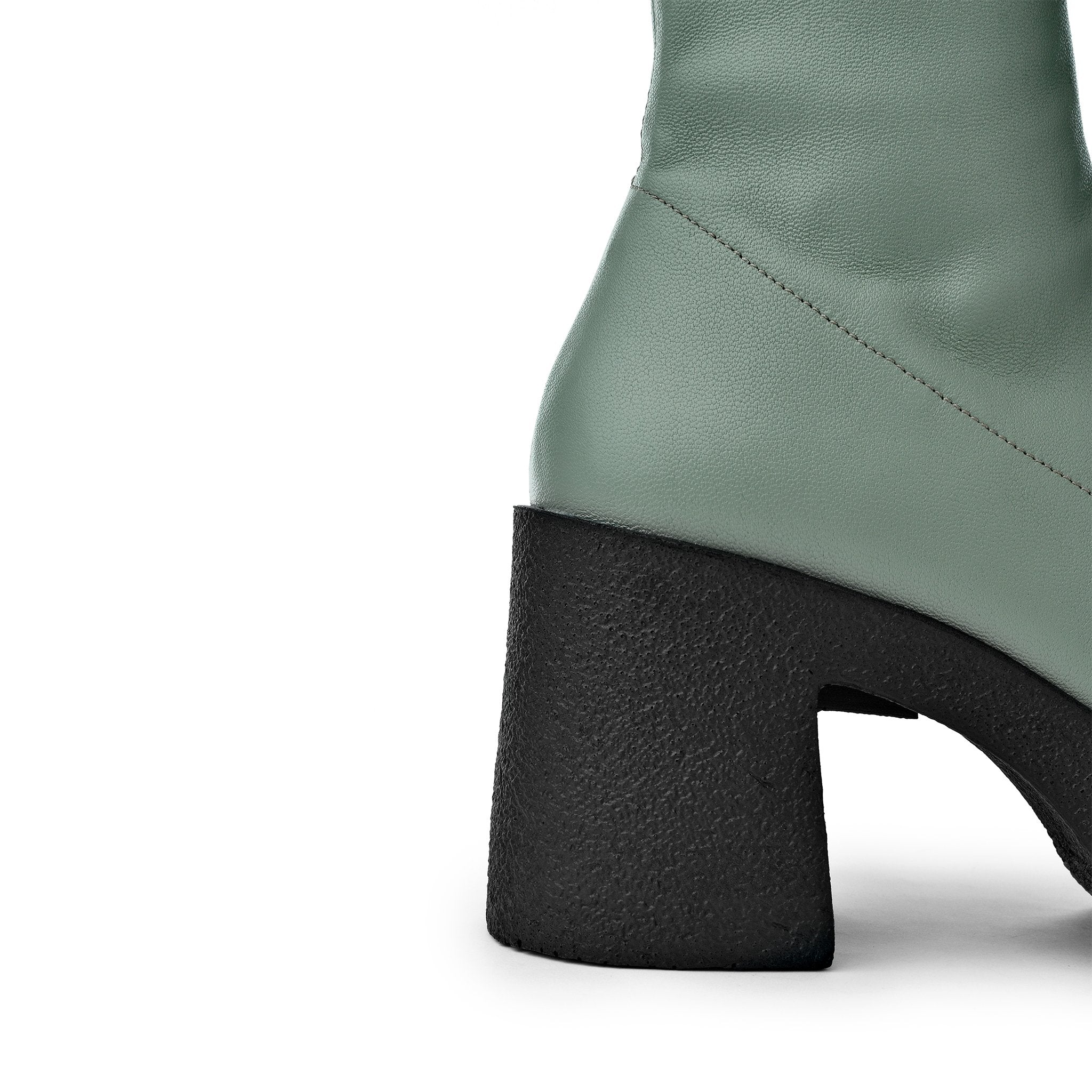 Umi Sage Green Stretch Leather Chunky Ankle Boots 20077-02-10 - 16