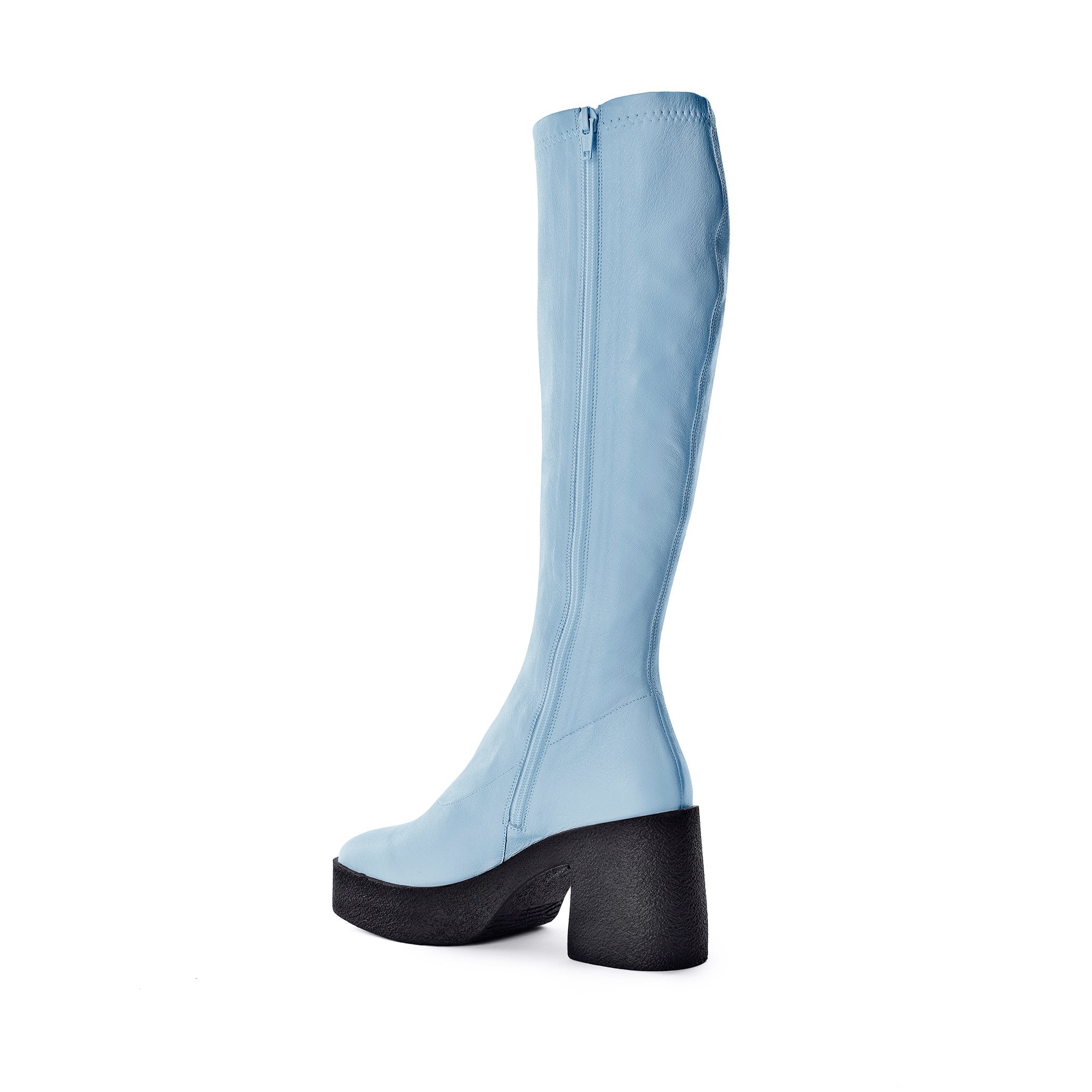 Izumi Pastel Blue Stretch Leather Chunky Boots 20077-01-10 - 12Izumi Pastel Blue Stretch Leather Chunky Boots 20077-01-10 - 13