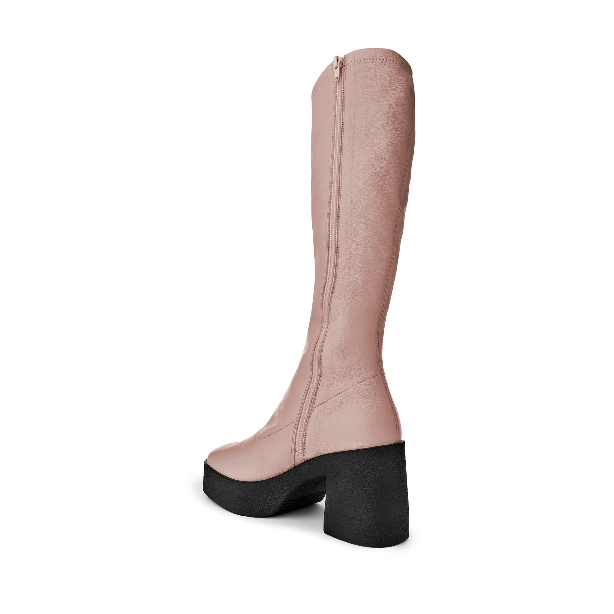Izumi Pastel Rose Stretch Leather Chunky Boots 20077-01-13 - 7