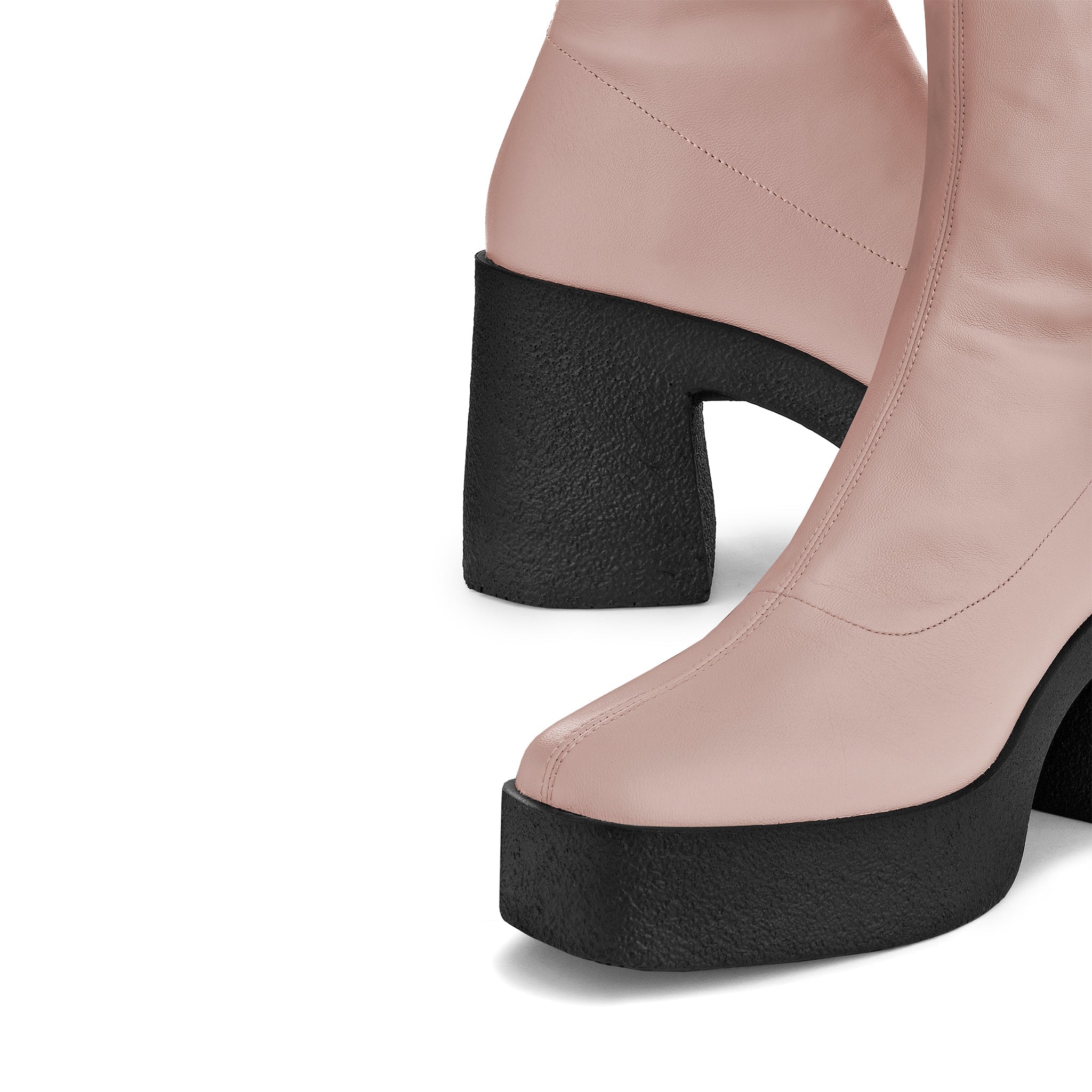Izumi Pastel Rose Stretch Leather Chunky Boots 20077-01-13 - 8