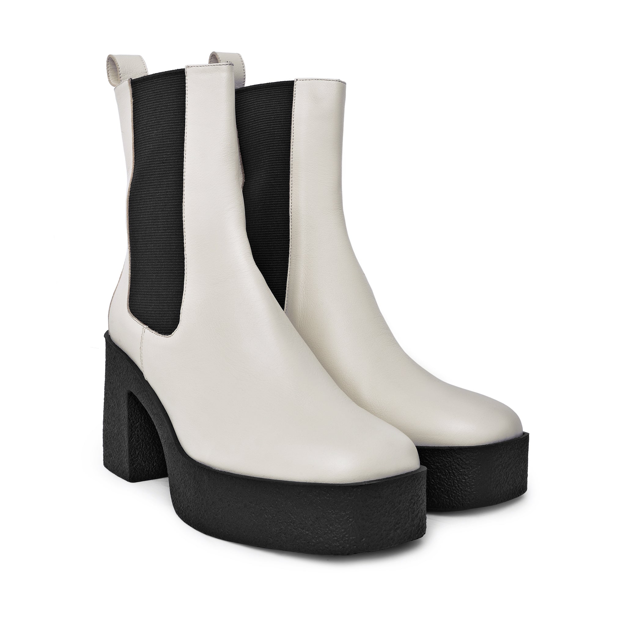 Momo Off White Leather Chelsea Boots 20077-04-02 - 12