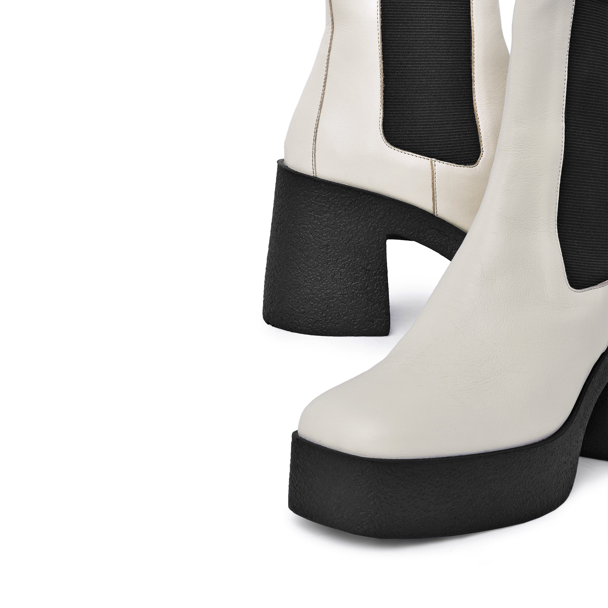 Momo Off White Leather Chelsea Boots 20077-04-02 - 15