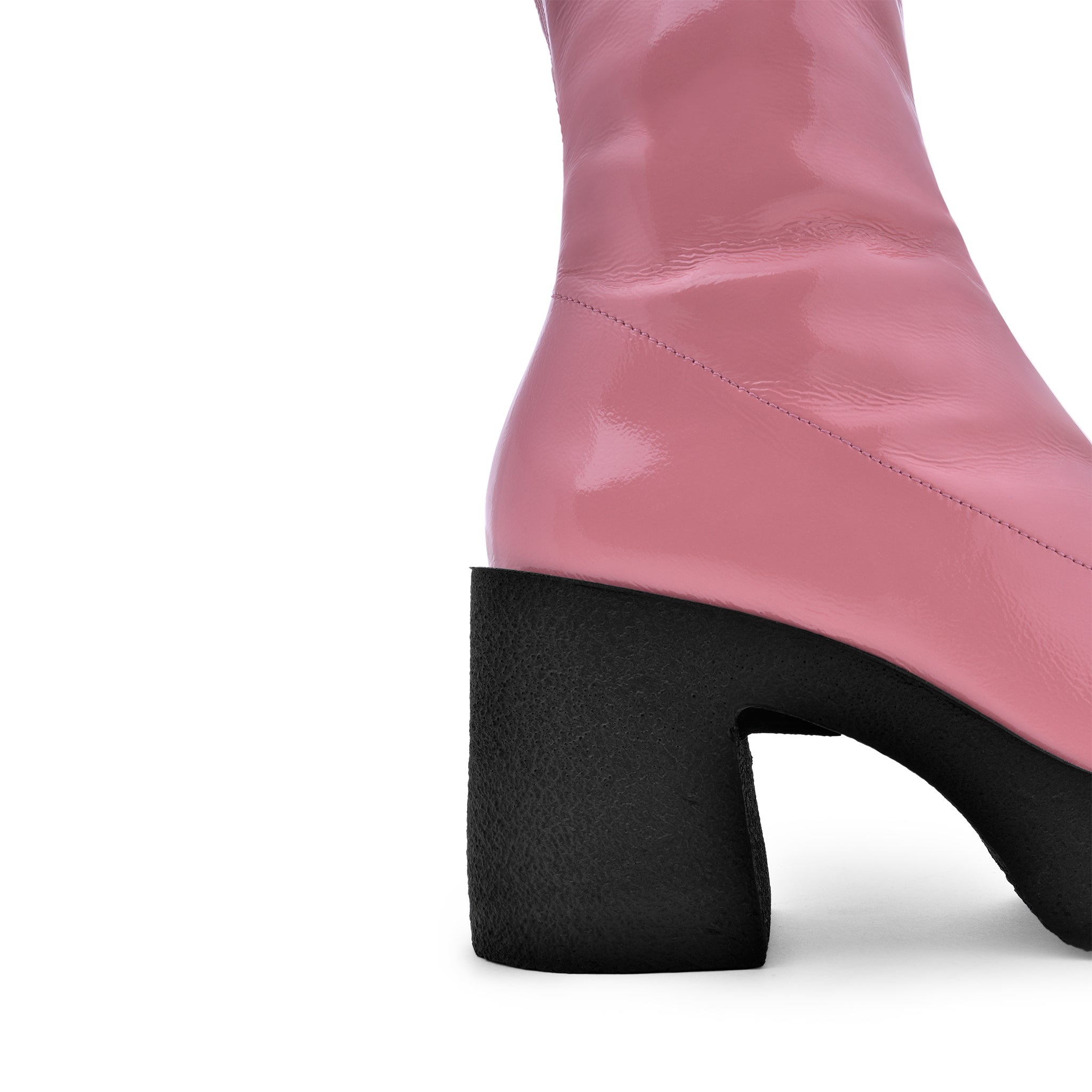 Umi Flamingo Pink Stretch Patent Chunky Ankle Boots 20077-02-16 - 9