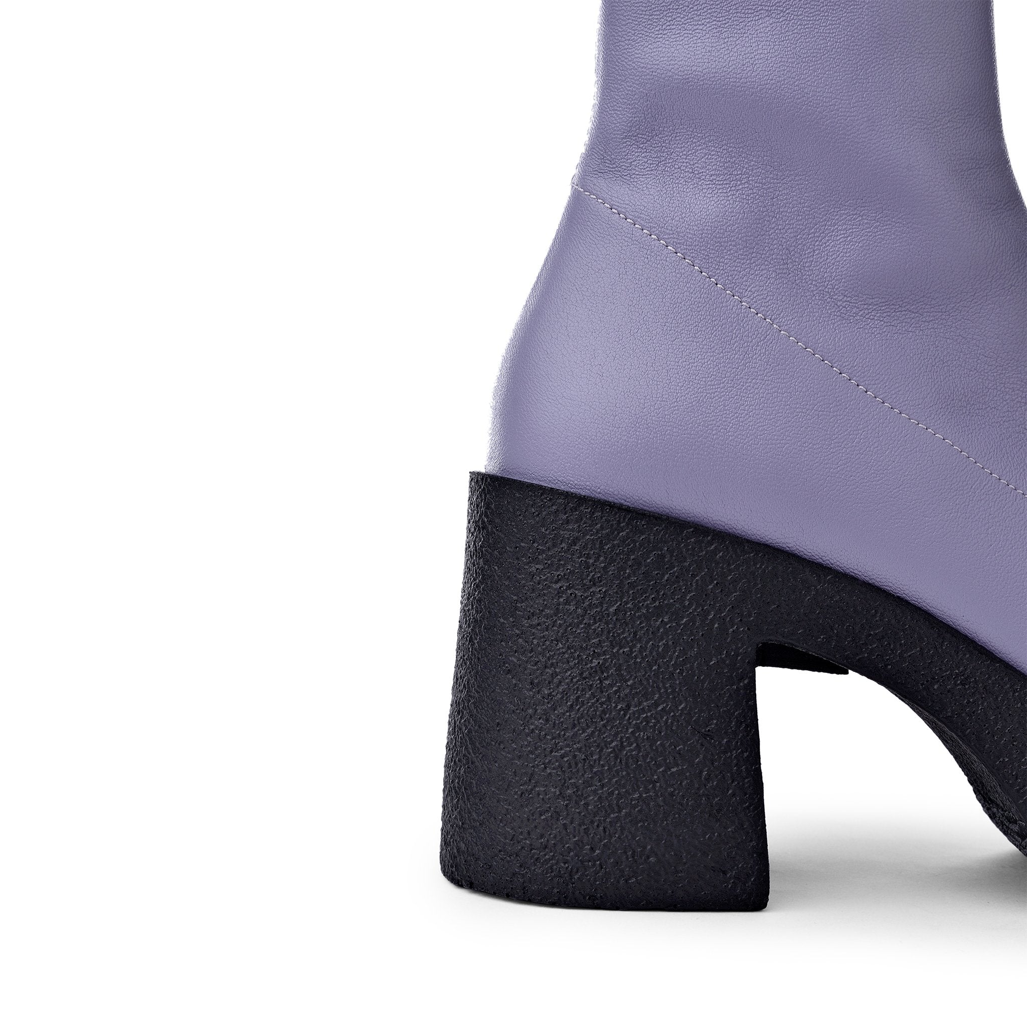 Umi Pastel Lilac Stretch Leather Chunky Ankle Boots 20077-02-11 - 13