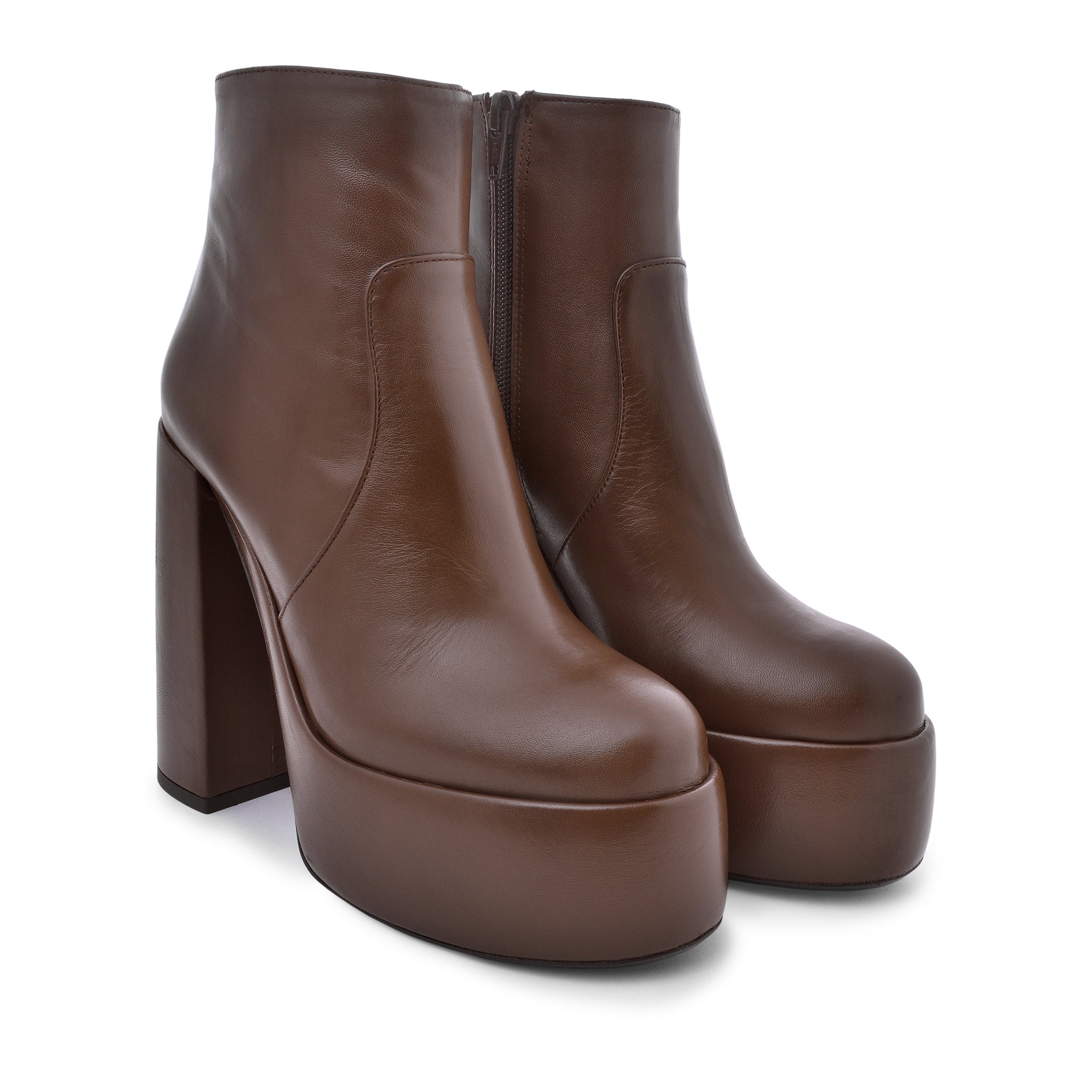 Sato Brown Platform Ankle Boots F952_SIGAR - 4