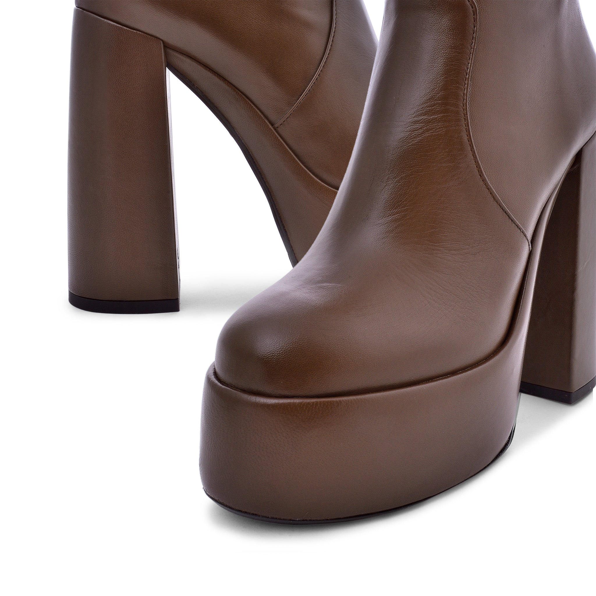 Sato Brown Platform Ankle Boots F952_SIGAR - 7